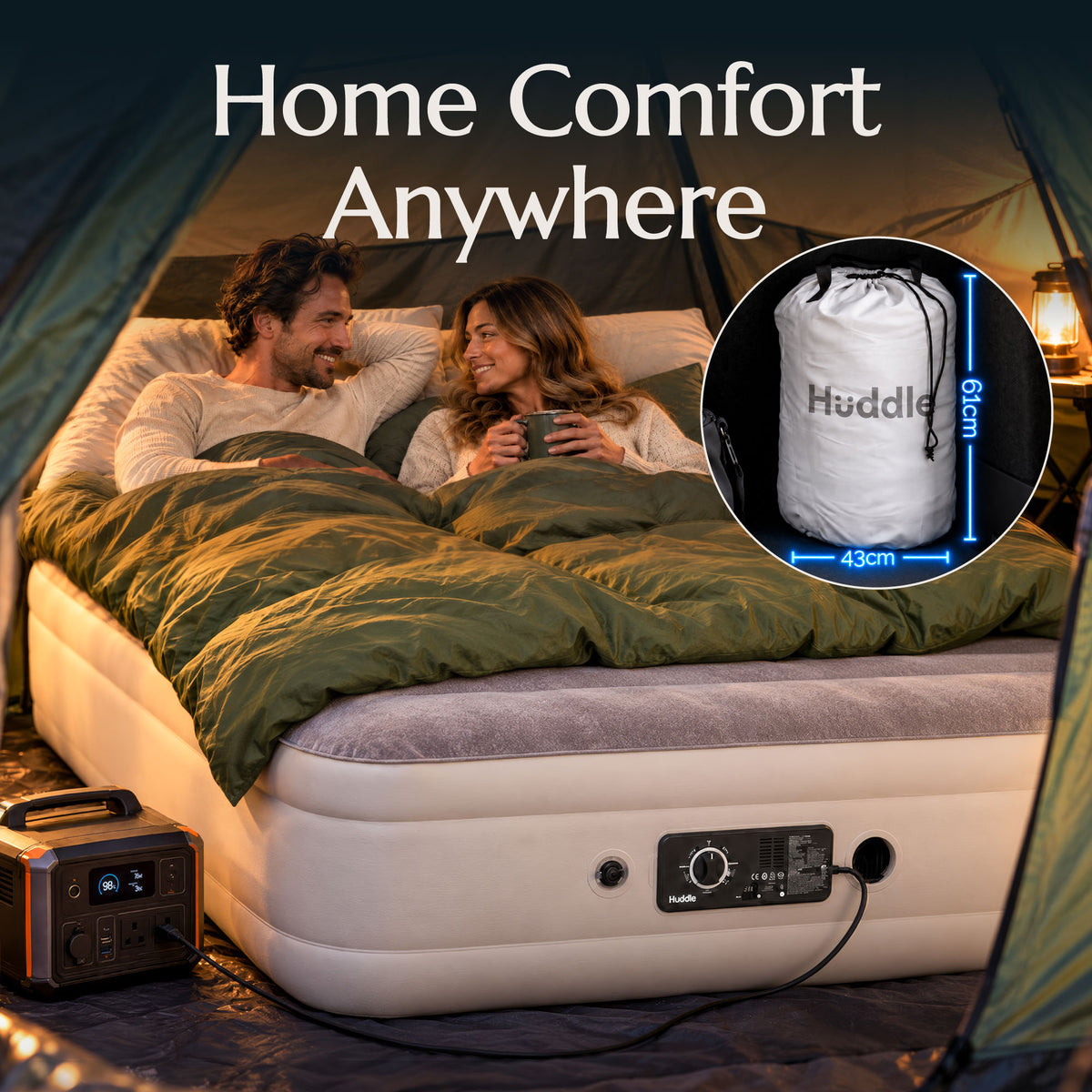 Never Deflate™ Air Mattress with Patented Dual Pump - Double