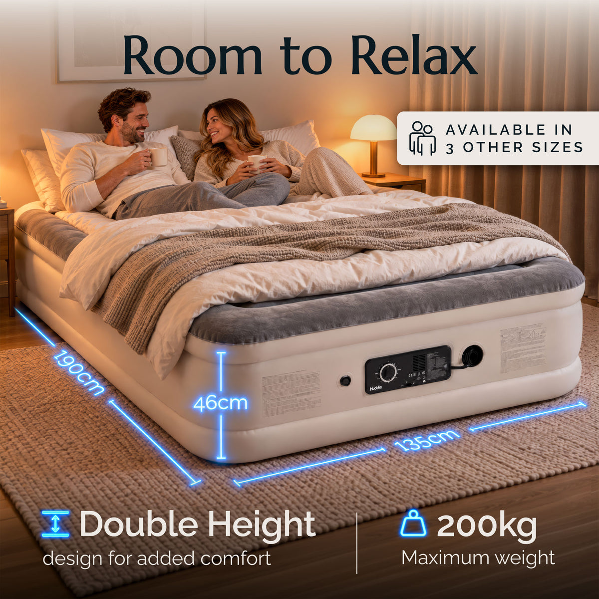 Materasso gonfiabile Huddle Never Deflate™ a doppia pompa - Double