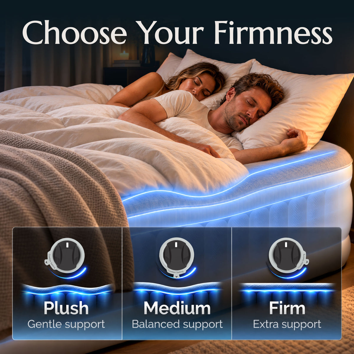 Never Deflate™ Air Mattress with Patented Dual Pump - Double