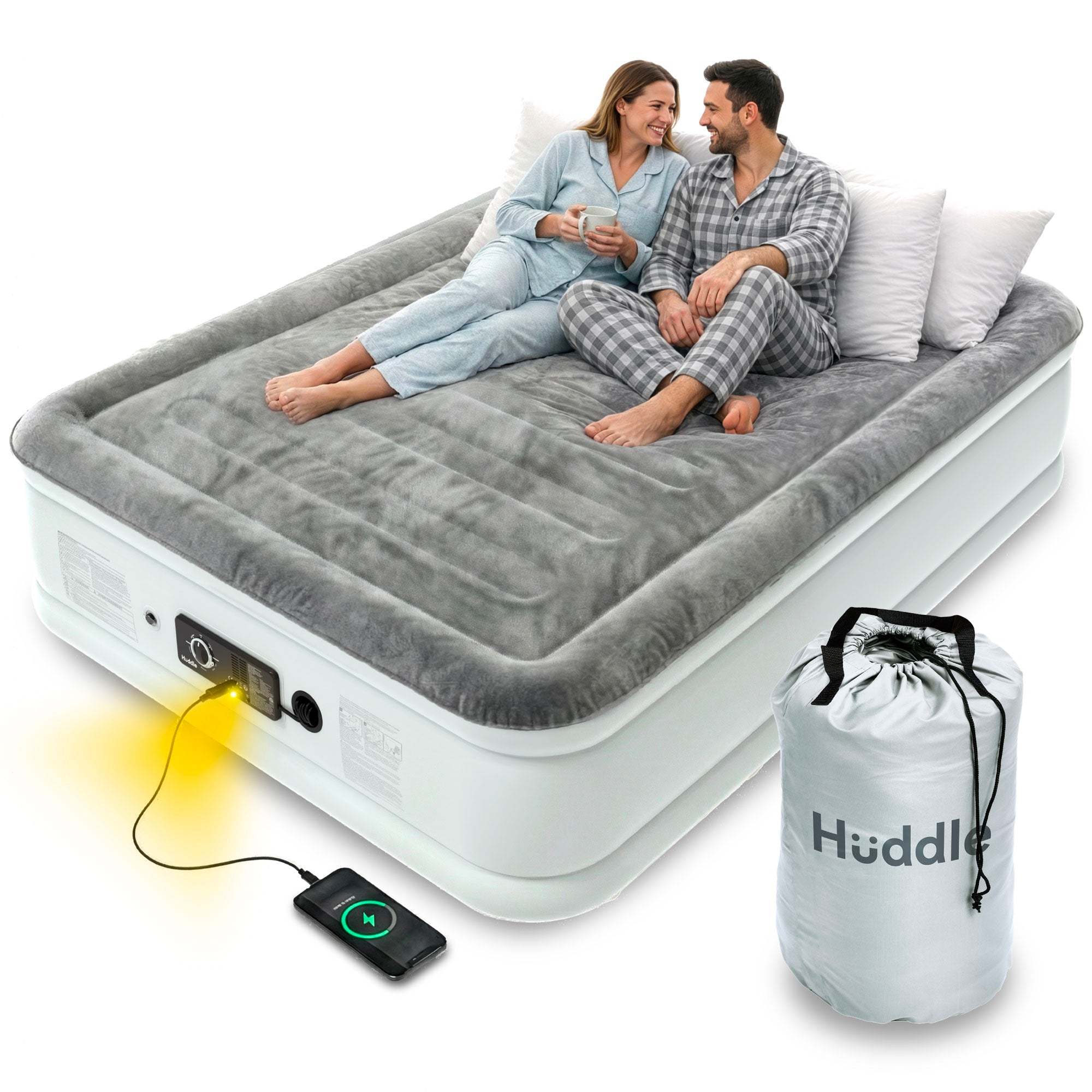 Huddle Never Deflate™ Air Mattress with Patented Dual Pump - Double