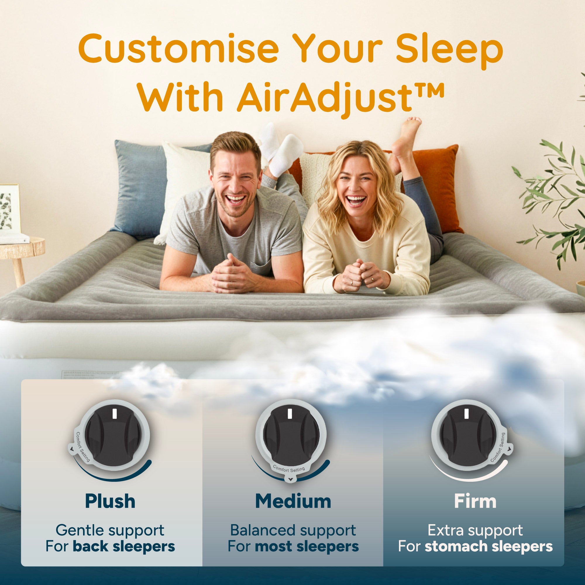 Never Deflate Air Mattress with Patented Dual Pump - Double