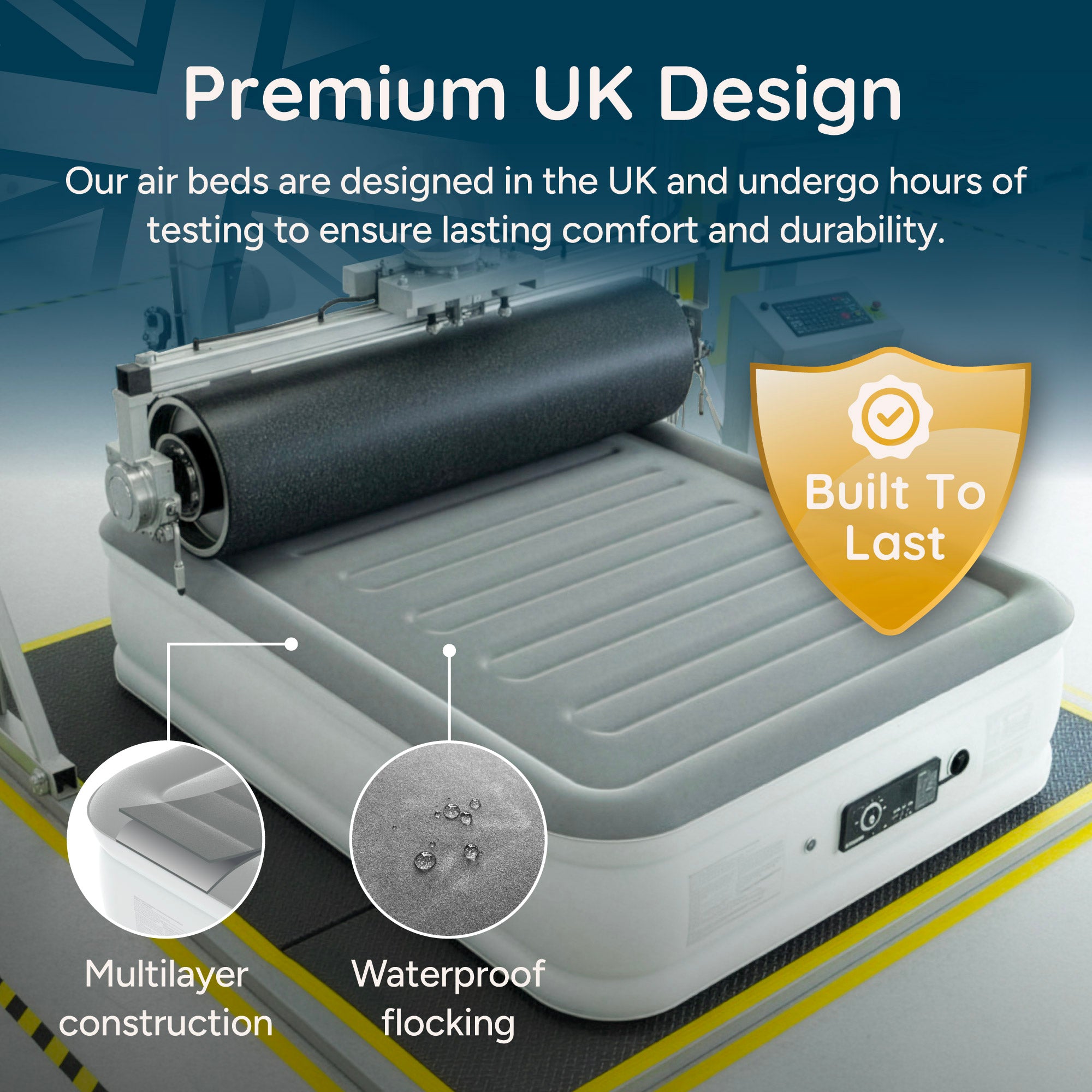 Luxury Never Deflate Air Mattress with Patented Dual Pump - Single
