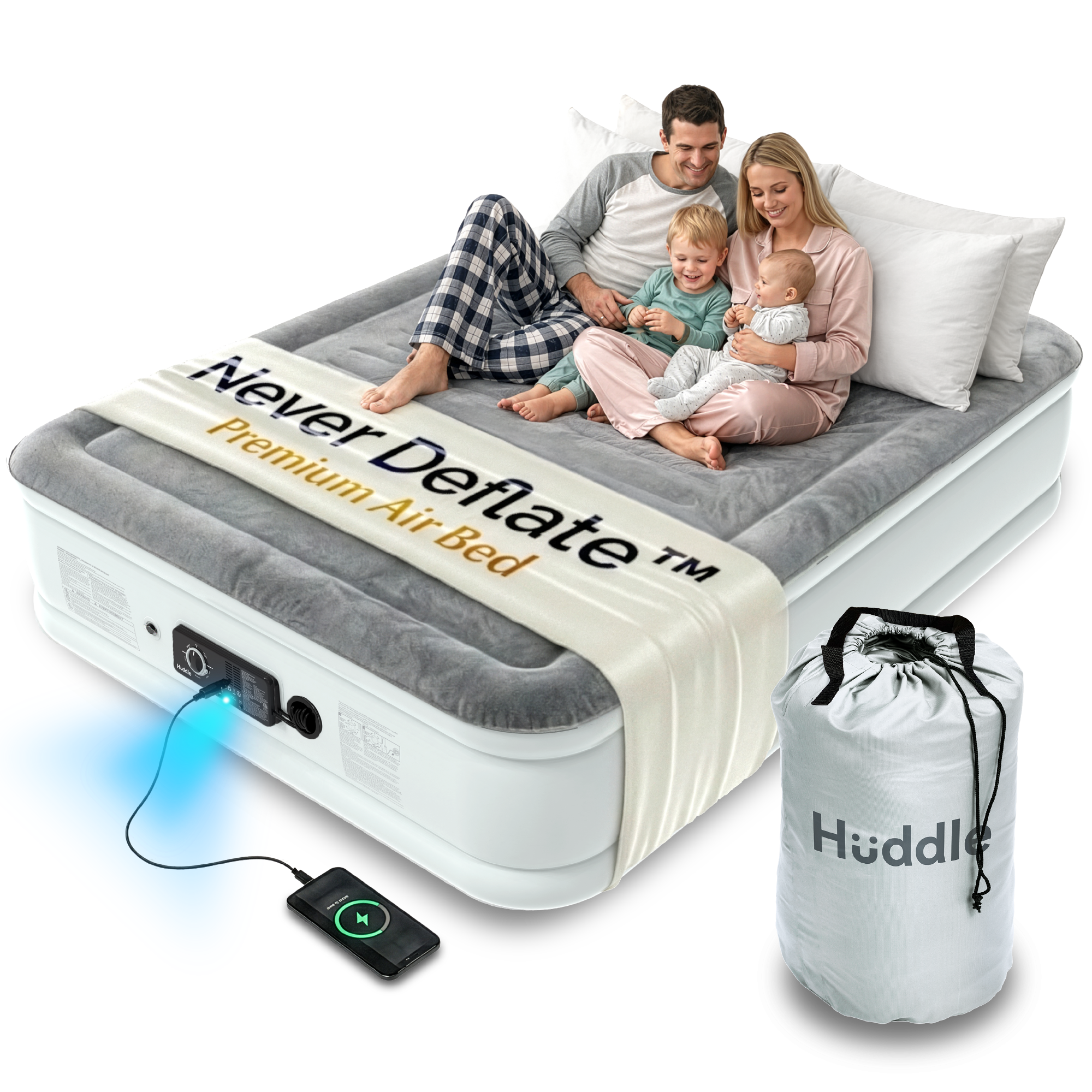 Never Deflate™ Air Mattress with Patented Dual Pump - King