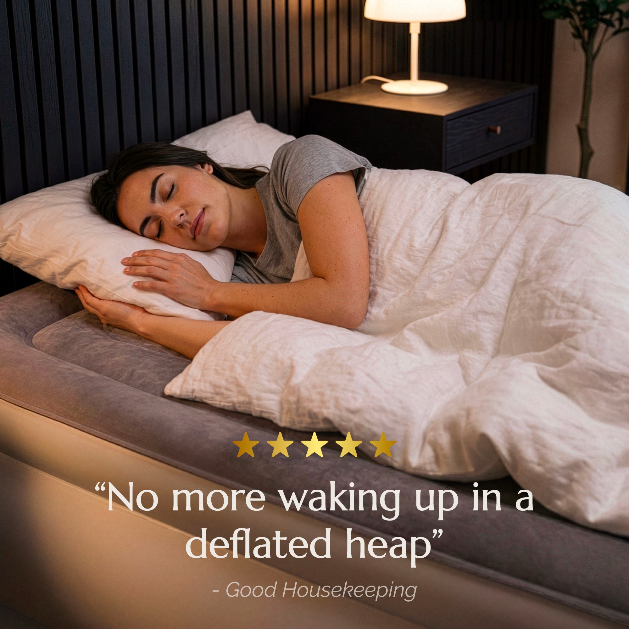 Never Deflate™ Air Mattress with Patented Dual Pump - Single