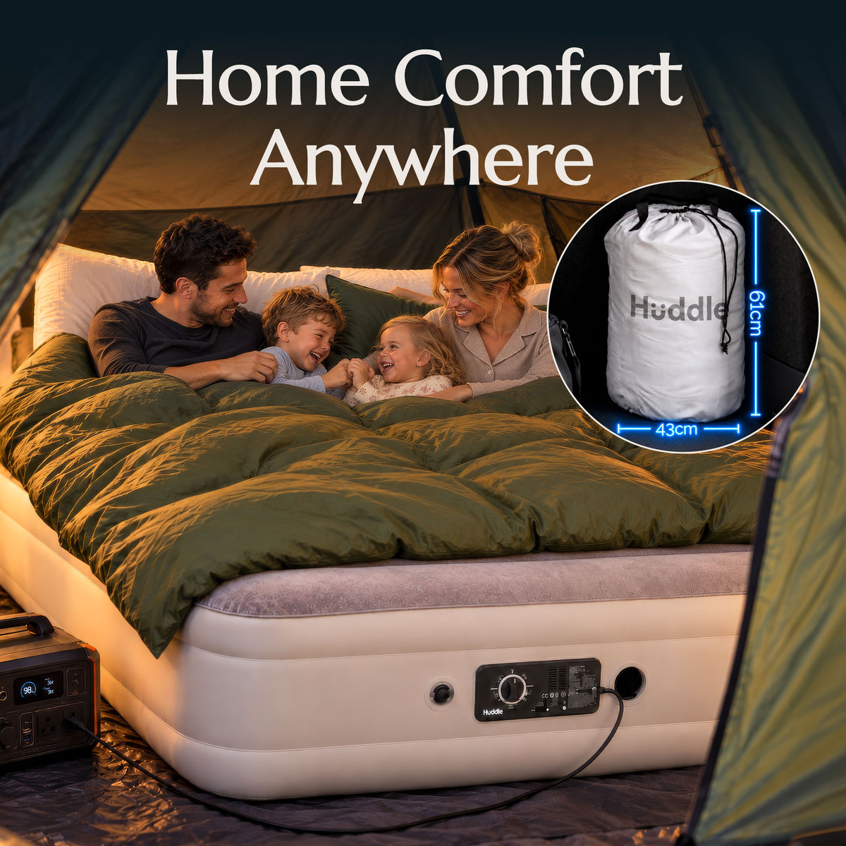 Colchón inflable Huddle Never Deflate™ con doble bomba patentada - Super King