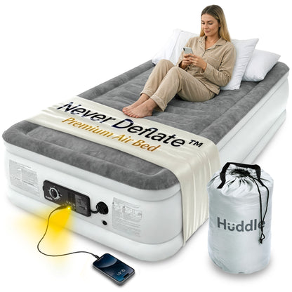Never Deflate™ Air Mattress with Patented Dual Pump - Single