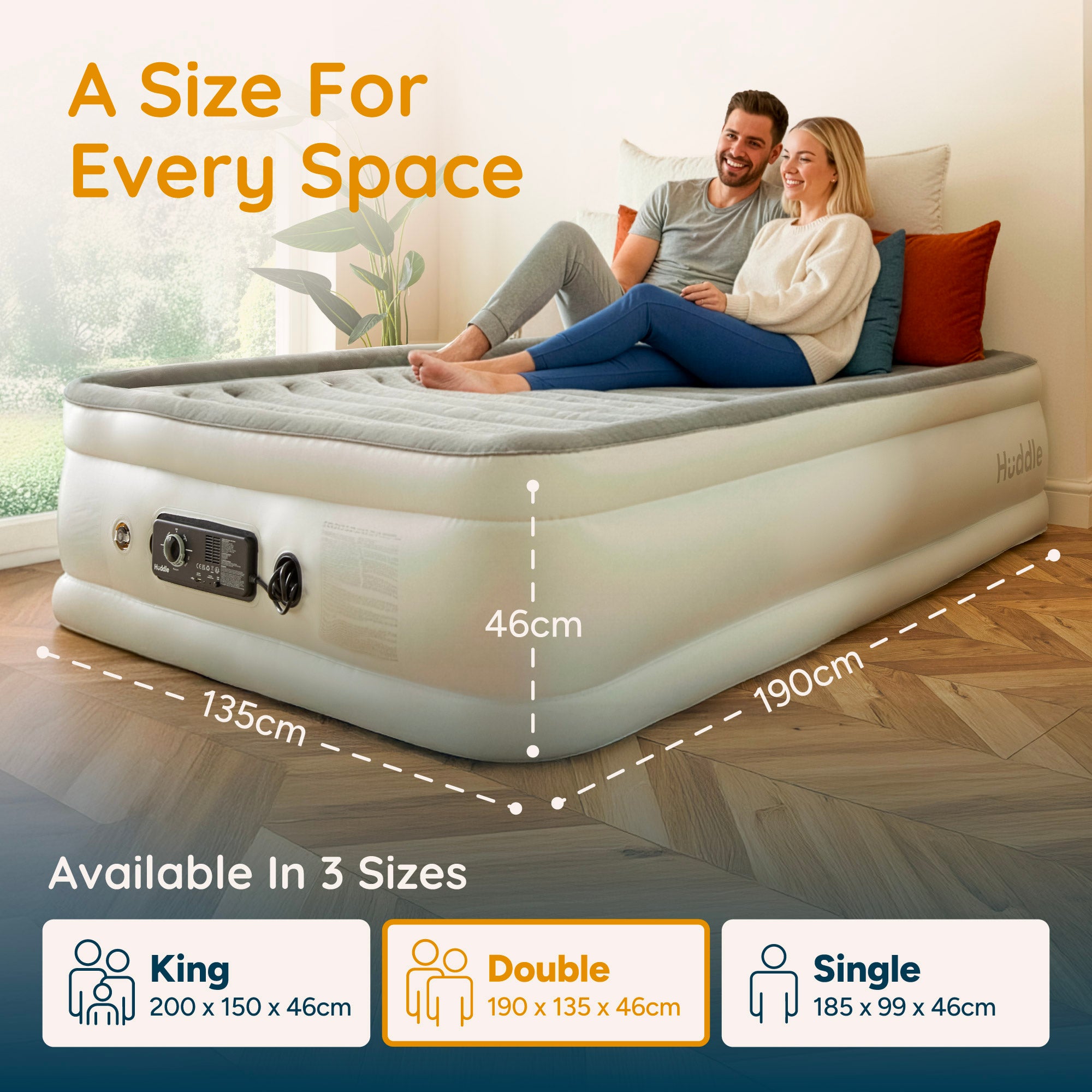 Never Deflate Air Mattress with Patented Dual Pump - Double