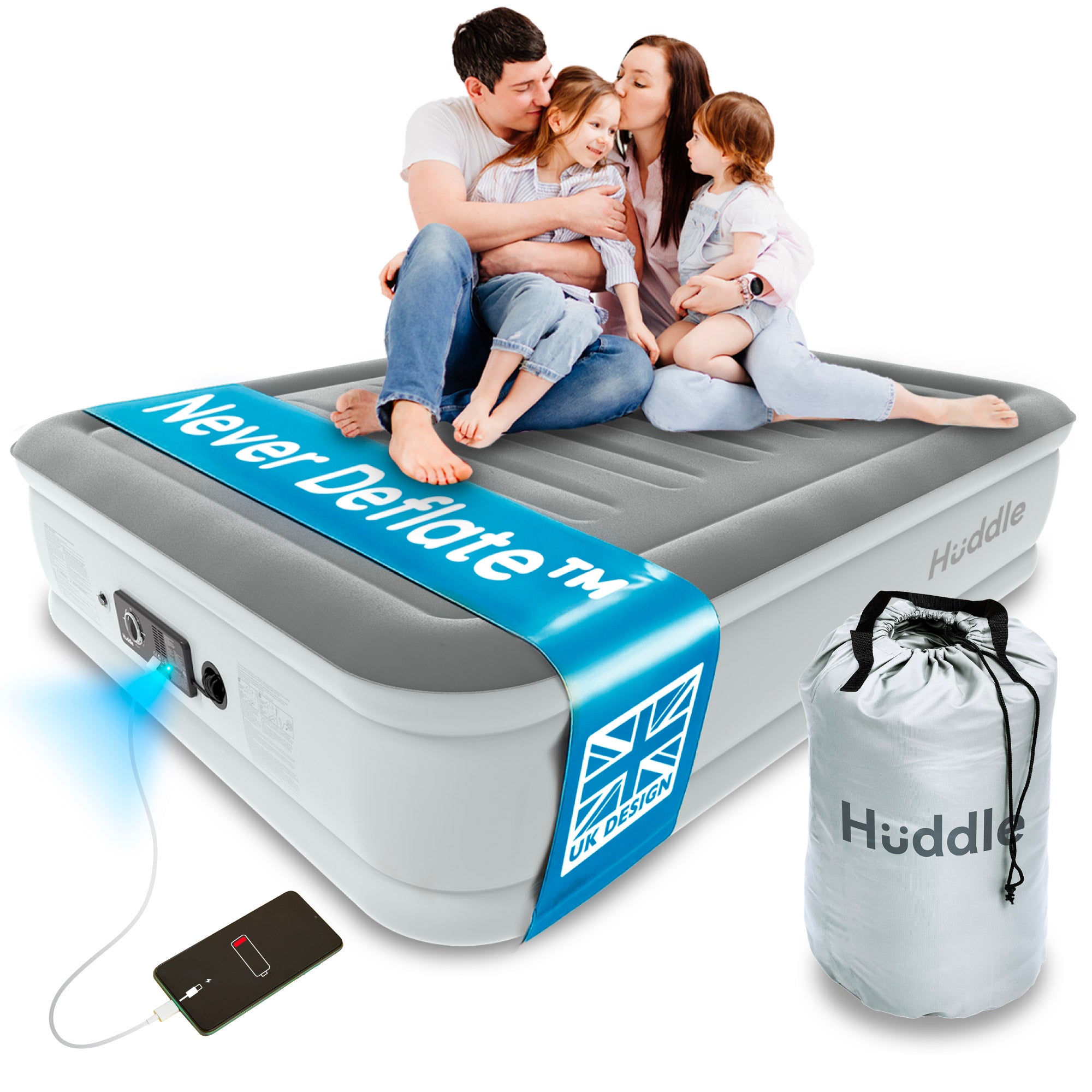 Never Deflate Air Mattress with Patented Dual Pump - King
