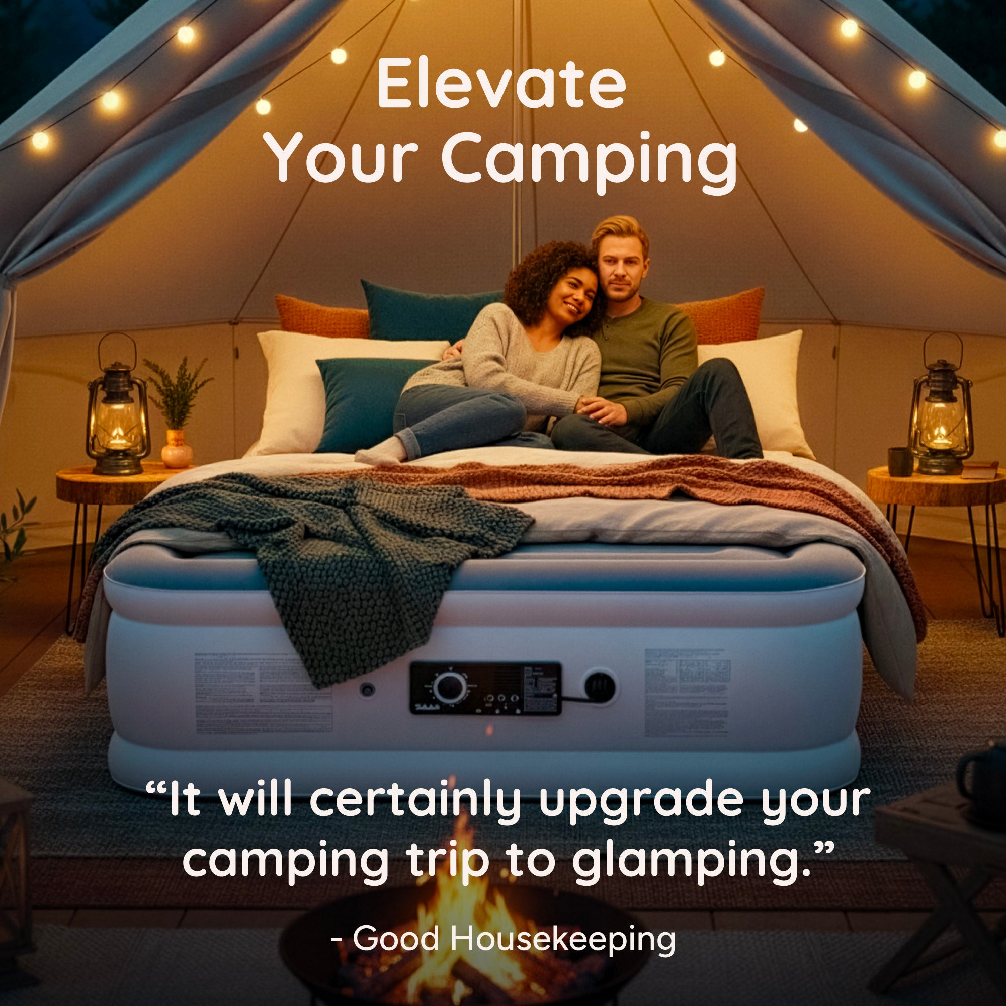 Never Deflate Air Mattress with Patented Dual Pump - Double