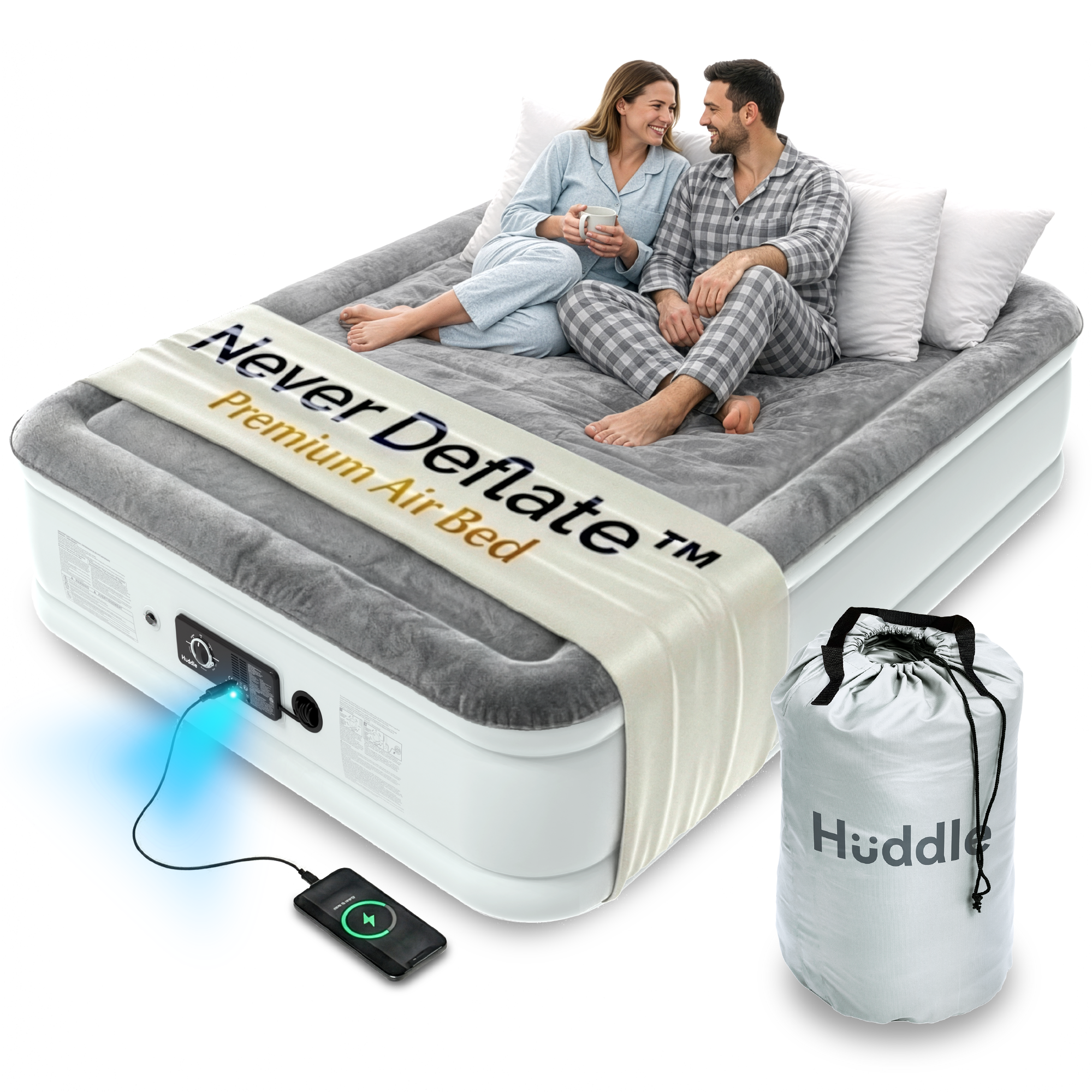 Never Deflate™ Air Mattress with Patented Dual Pump - Double