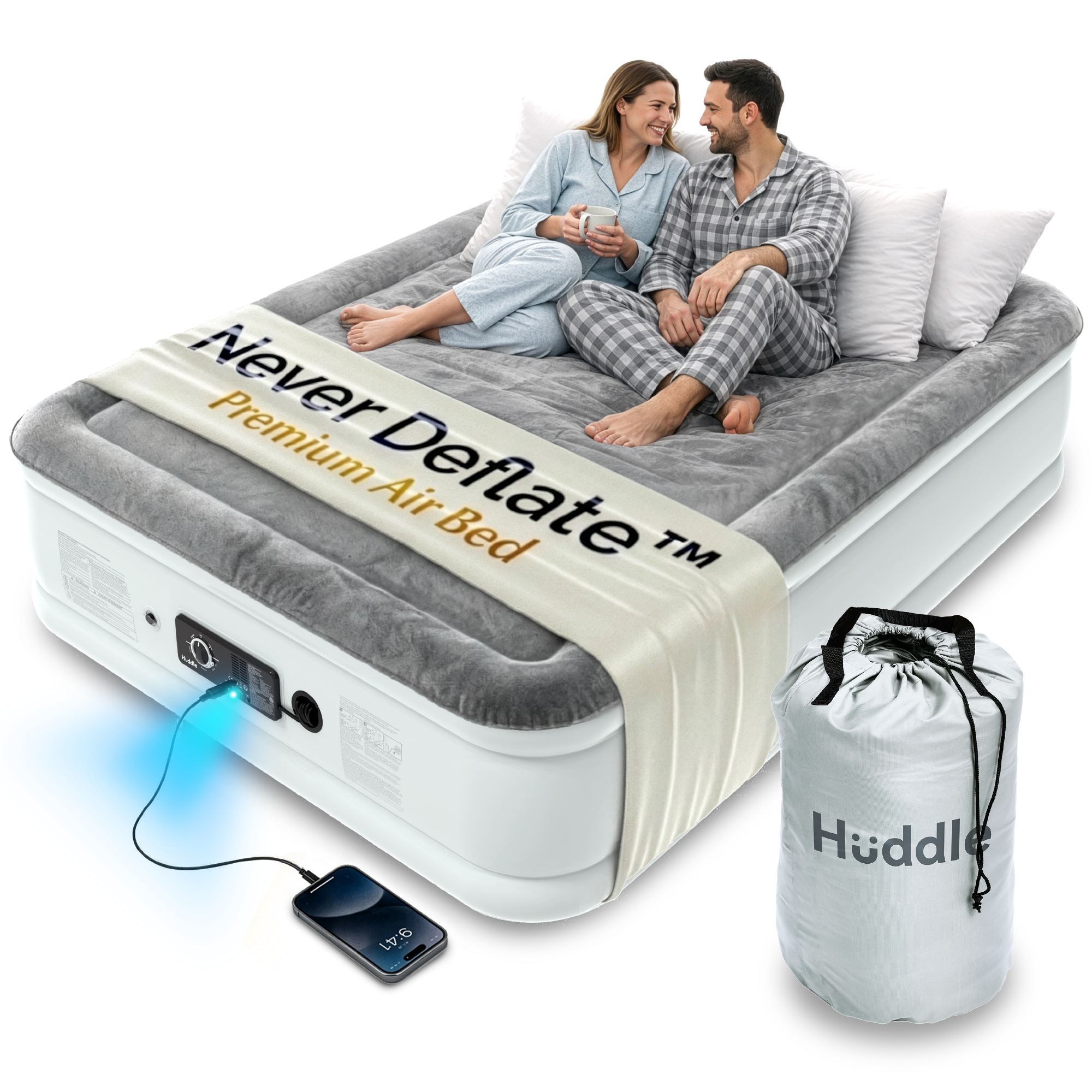 Never Deflate™ Air Mattress with Patented Dual Pump - Double