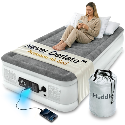 Never Deflate™ Air Mattress with Patented Dual Pump - Single