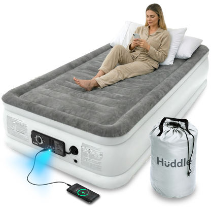 <tc>Huddle</tc> Nie wieder eine Luftmatratze entleeren dank patentierter Doppel-Pumpe - <tc>Single</tc>