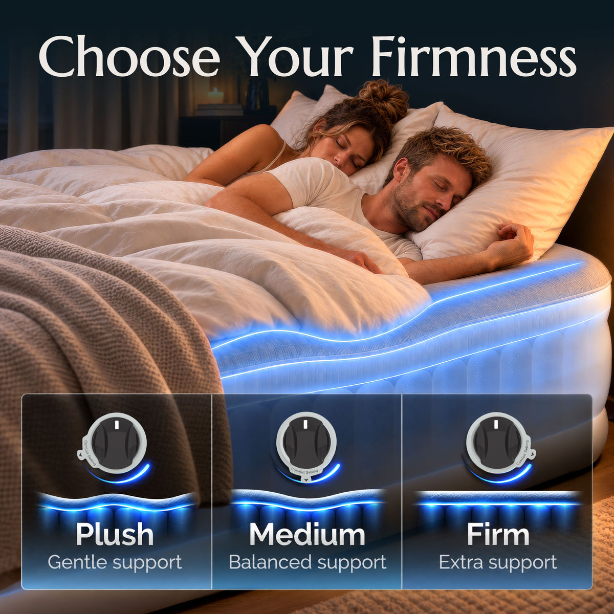 Never Deflate™ Air Mattress with Patented Dual Pump - King