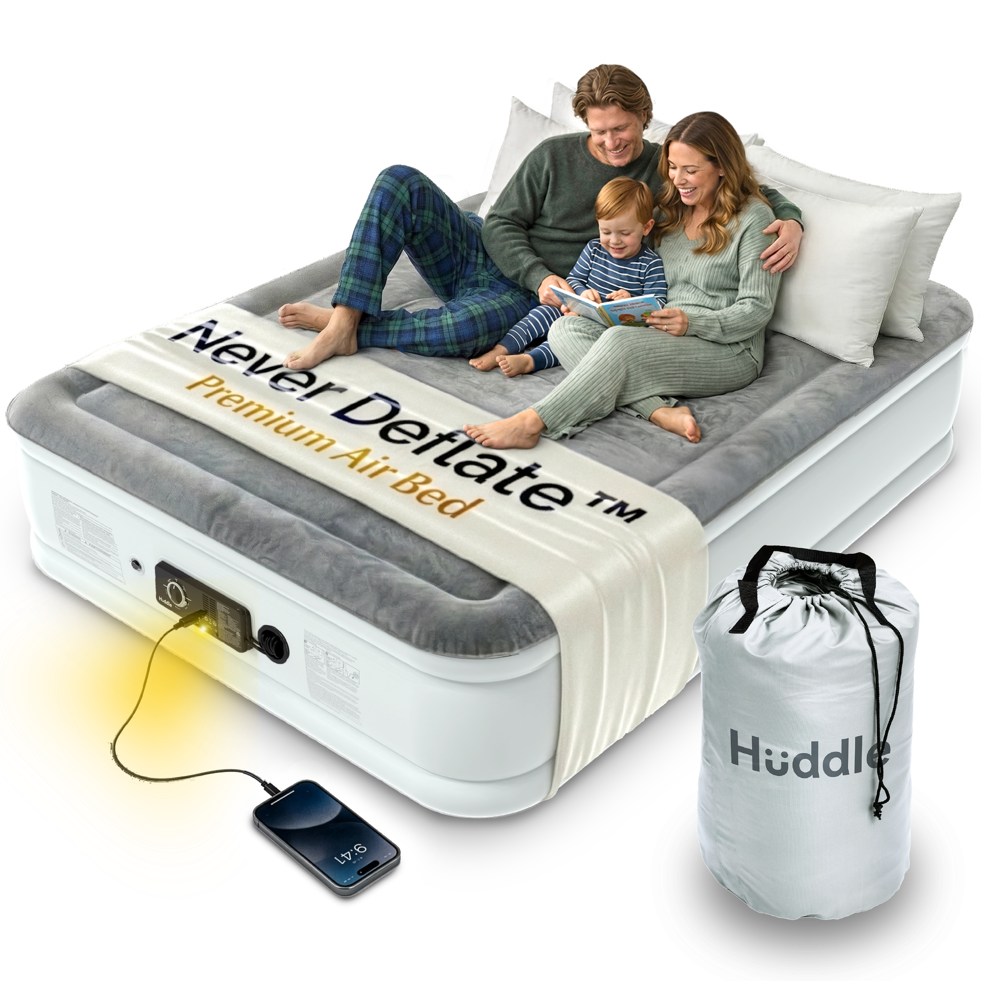 Never Deflate™ Air Mattress with Patented Dual Pump - King