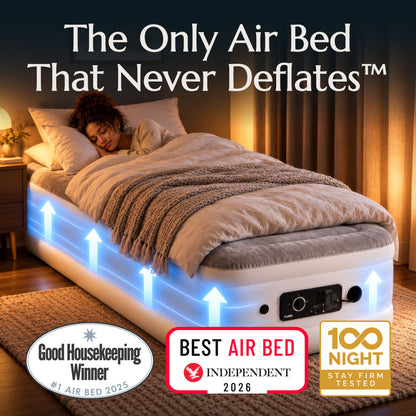 Never Deflate™ Air Mattress with Patented Dual Pump - Single